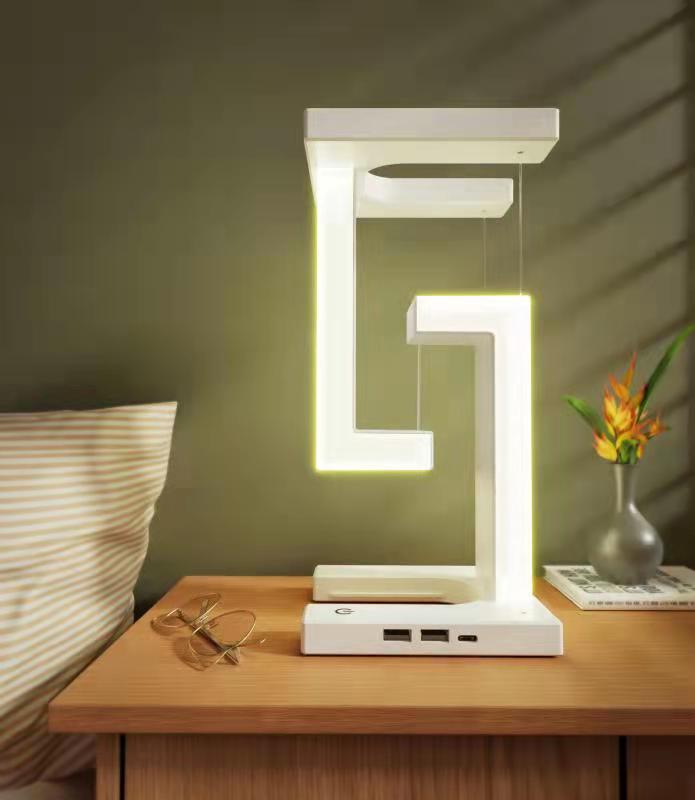 Creative Floating Wireless Charging Table Lamp – Balance & LED