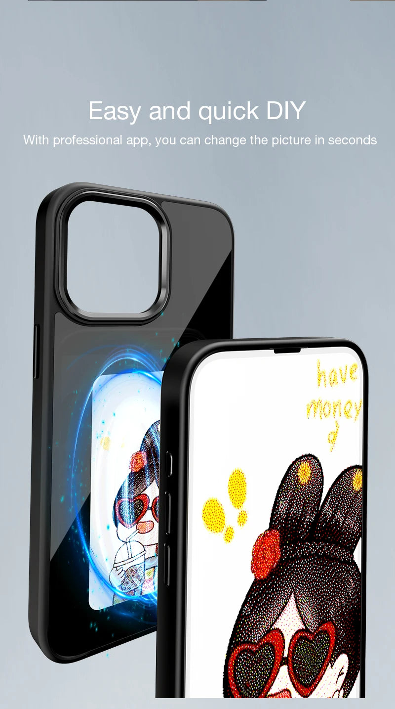 Smart E-Ink Screen Phone Case RIGTFKY NFC – DIY Custom Display for iPhone