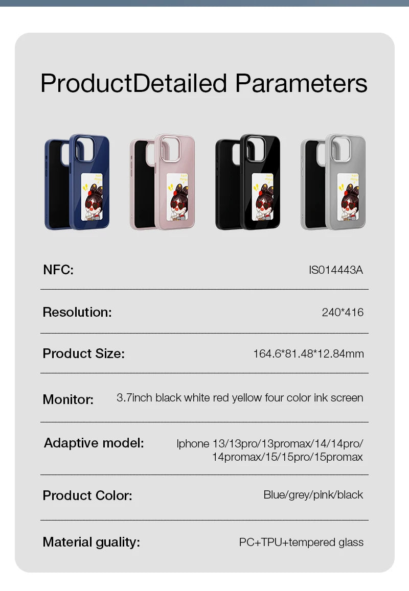 Smart E-Ink Screen Phone Case RIGTFKY NFC – DIY Custom Display for iPhone