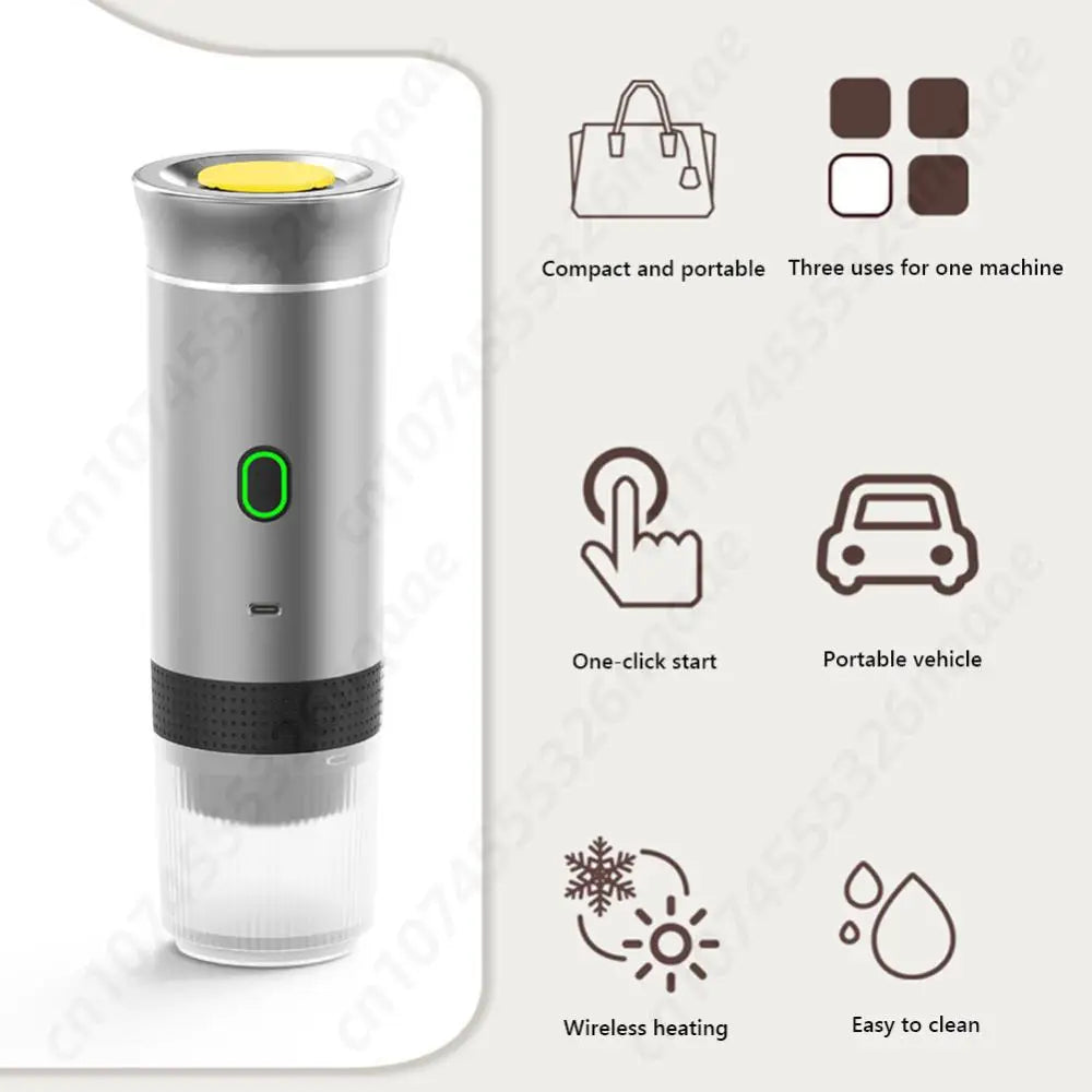 Portable Coffee Maker – 3-in-1 Electric Espresso Machine with Wireless Heating