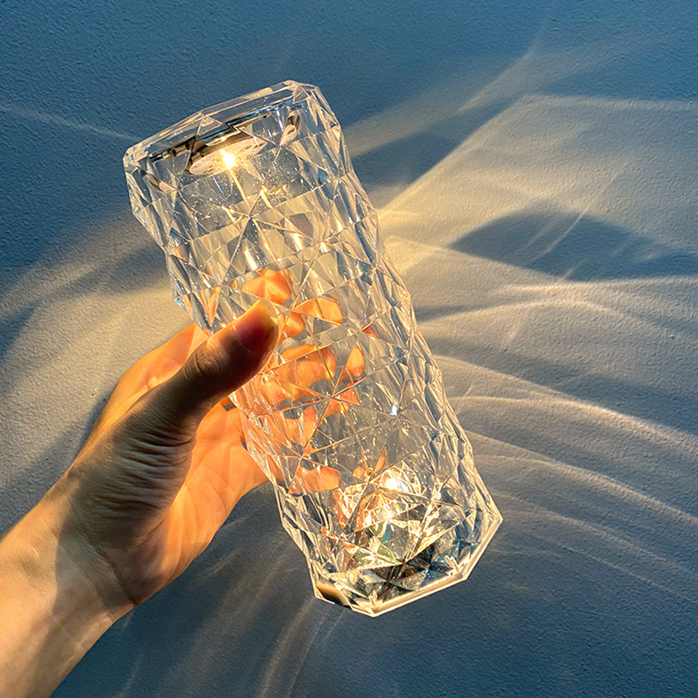 Nordic Crystal USB Table Lamp – Touch Dimming & Night Light