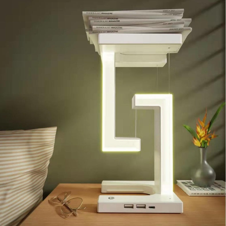Creative Floating Wireless Charging Table Lamp – Balance & LED