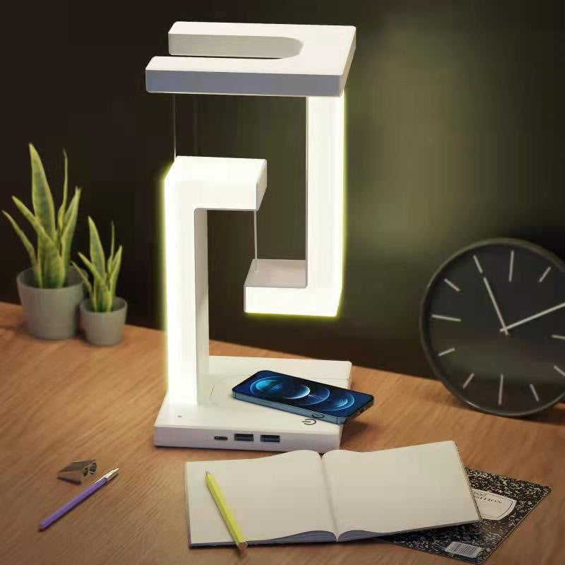 Creative Floating Wireless Charging Table Lamp – Balance & LED
