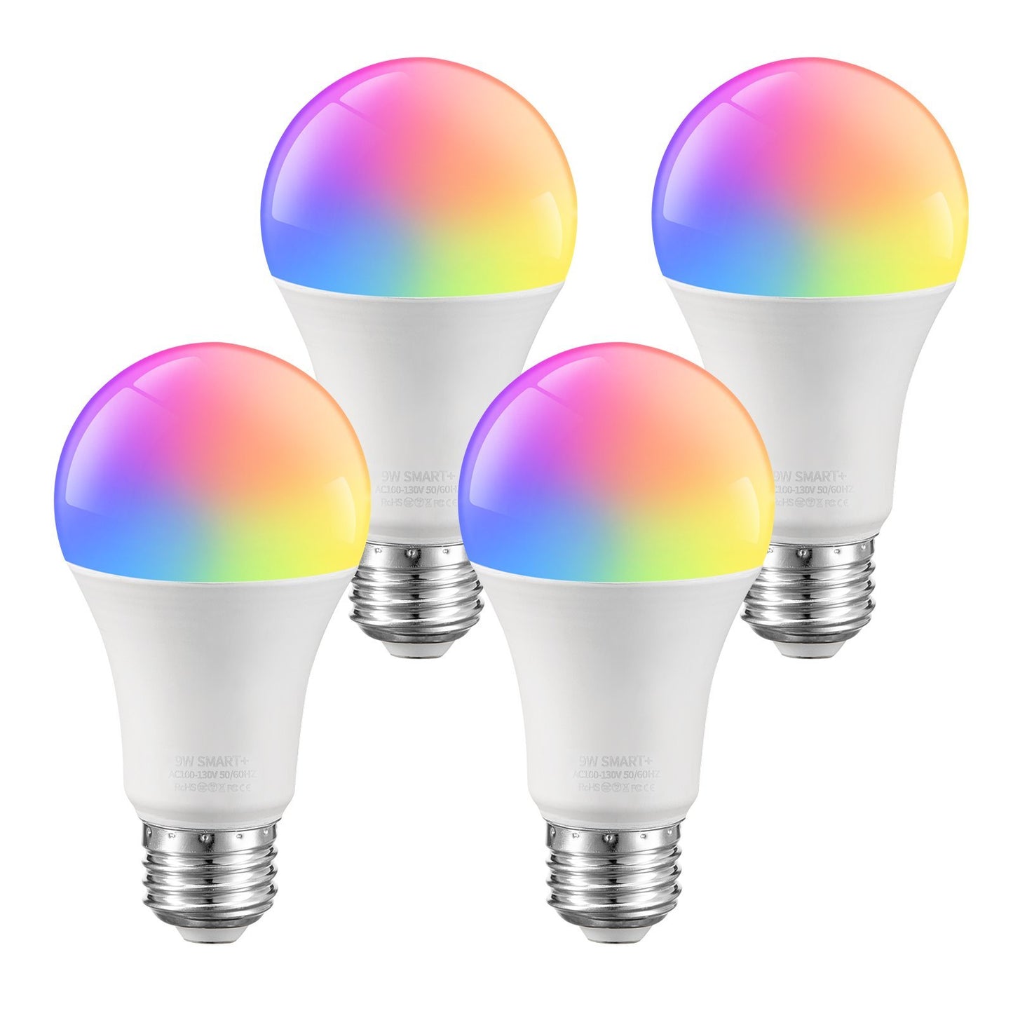 Smart A19 E26 LED Bulbs – 4 Pack, Dimmable, Voice Control