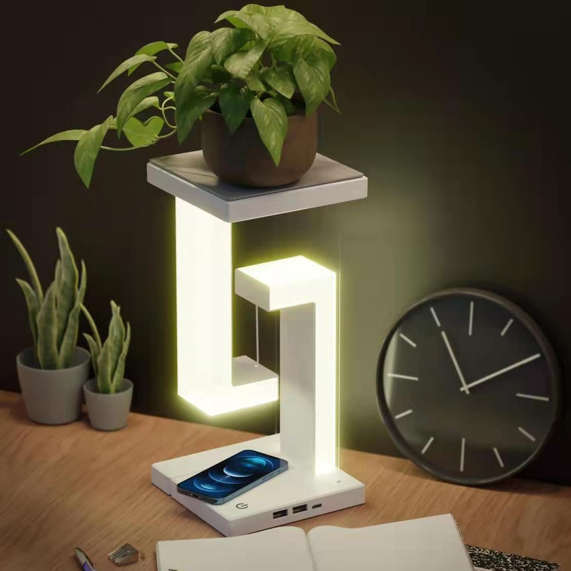 Creative Floating Wireless Charging Table Lamp – Balance & LED