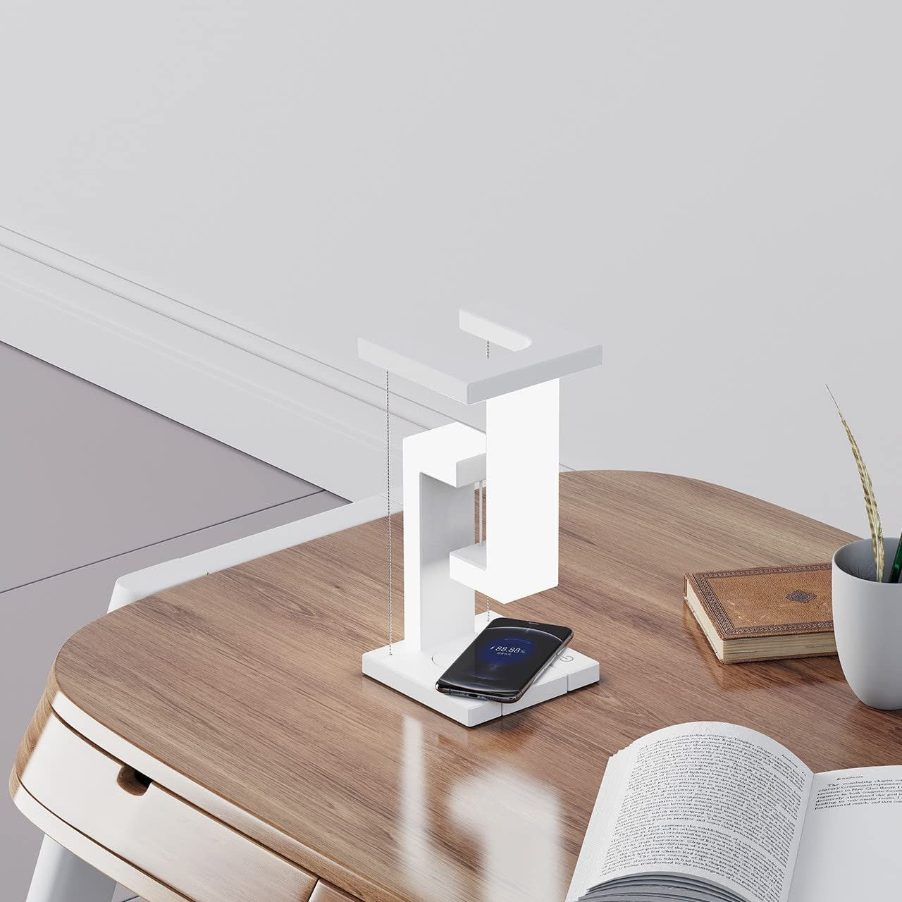 Creative Floating Wireless Charging Table Lamp – Balance & LED