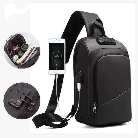 Anti-Theft USB Chest Bag – Shoulder & Crossbody Travel Bag for Men & Women