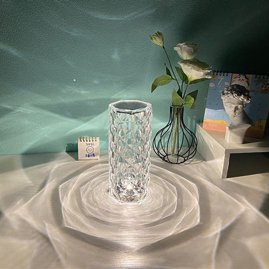Nordic Crystal USB Table Lamp – Touch Dimming & Night Light