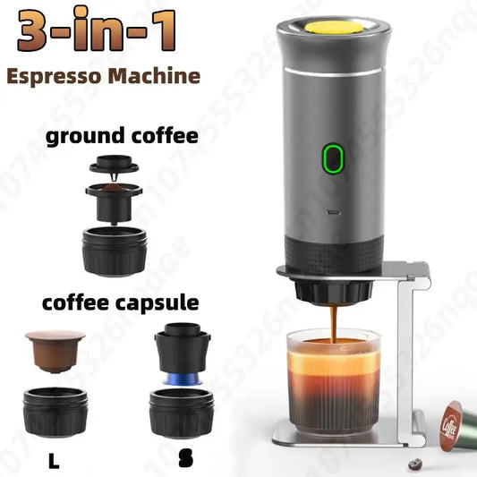 Portable Coffee Maker – 3-in-1 Electric Espresso Machine with Wireless Heating
