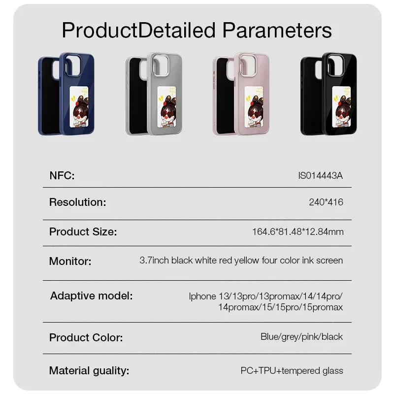 Smart E-Ink Screen Phone Case RIGTFKY NFC – DIY Custom Display for iPhone