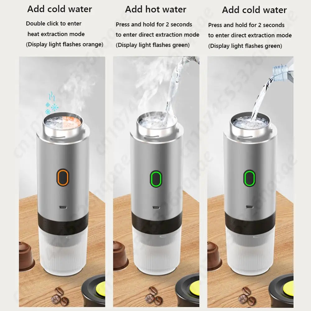 Portable Coffee Maker – 3-in-1 Electric Espresso Machine with Wireless Heating