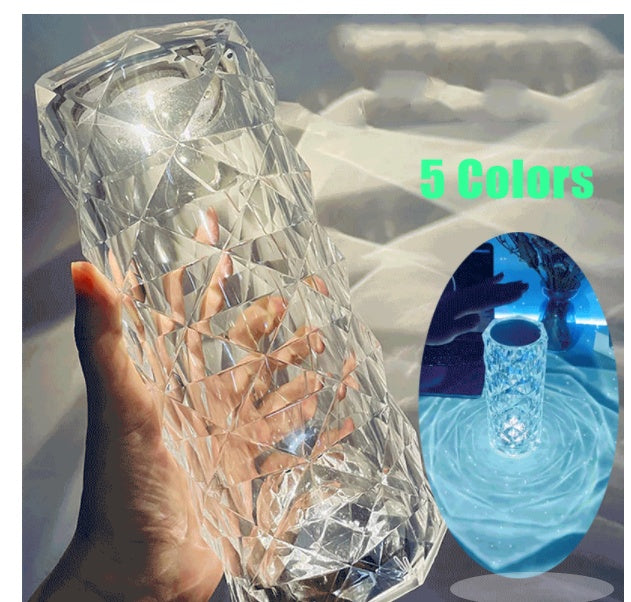 Nordic Crystal USB Table Lamp – Touch Dimming & Night Light