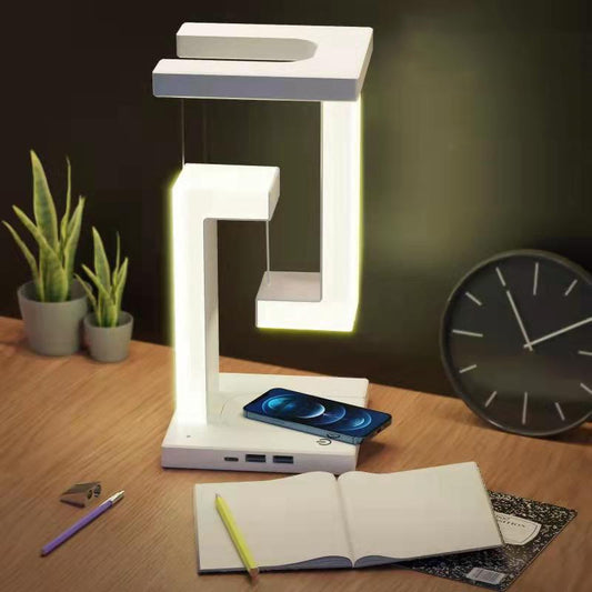 Creative Floating Wireless Charging Table Lamp – Balance & LED
